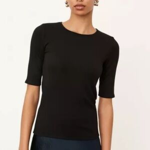 Vince Pima Cotton NWOT Elbow Sleeve Crew Neck Tee NEW WITHOUT TAGS T Shirt Black